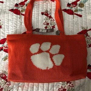 Orange Tote with White Paw Print NWT